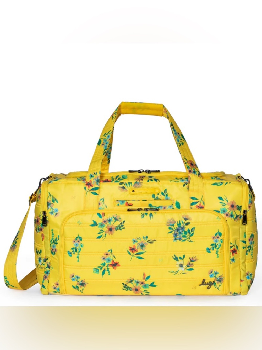 Lug Trolley Duffel Bag Bouquet Yellow Spacious Travel Bag
